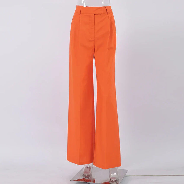 Evelien | Pantalon en lin orange stylé pour femme pour un look estival parfait