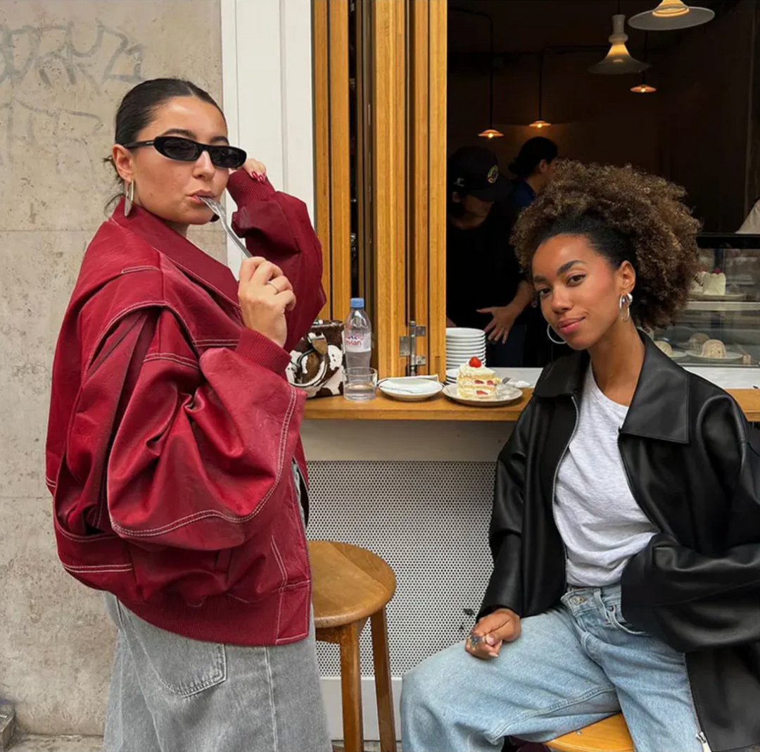 Pauline™ - Veste en cuir grande taille