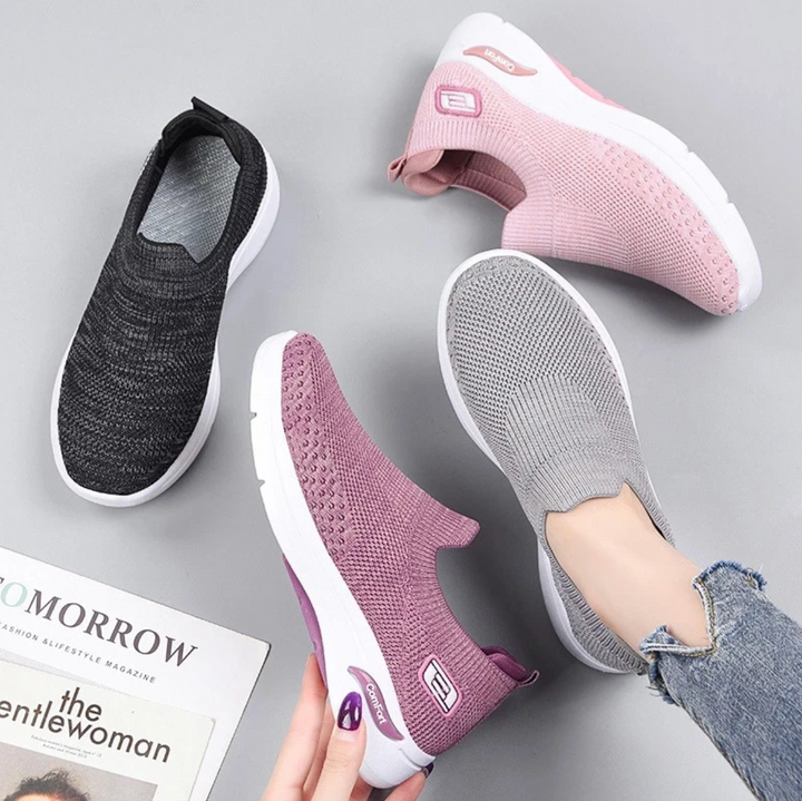 Chaussures de sport et de randonnée pour femmes OrthoEase Comfort avec un design léger et élastique et une semelle orthopédique.