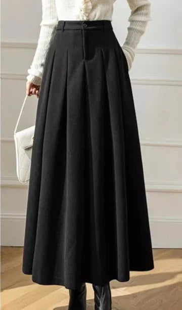 Quinne - Jupe plissée longue élégante classique pour femmes pour un look intemporel et stylé.