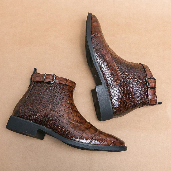 Ivo™ Bottes chevilles en croco luxe pour hommes - Des bottes élégantes et stylées pour l'homme moderne