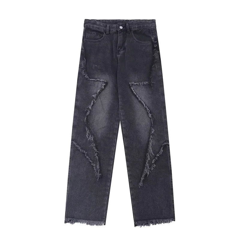 Zyren - Jeans oversize tendance avec un effet destroy stylé