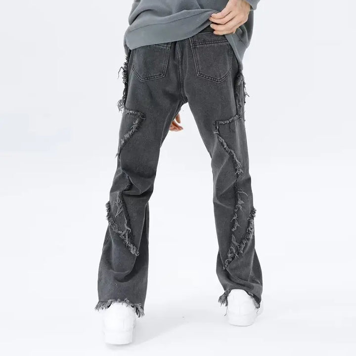 Zyren - Jeans oversize tendance avec un effet destroy stylé