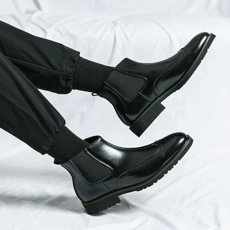 Bottes Chelsea Fabien™ Luxe Brillantes pour Hommes Élégants