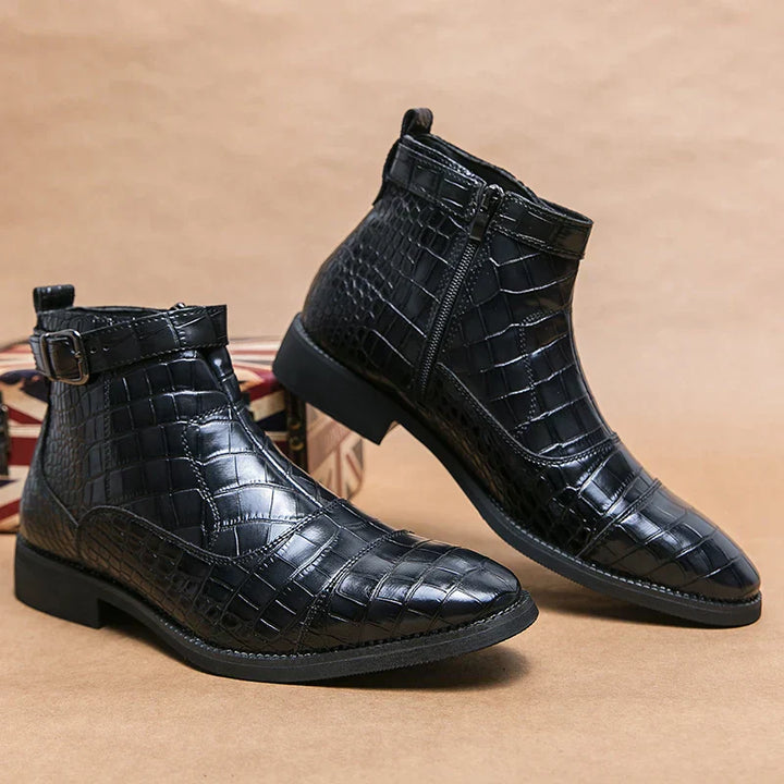 Ivo™ Bottes chevilles en croco luxe pour hommes - Des bottes élégantes et stylées pour l'homme moderne