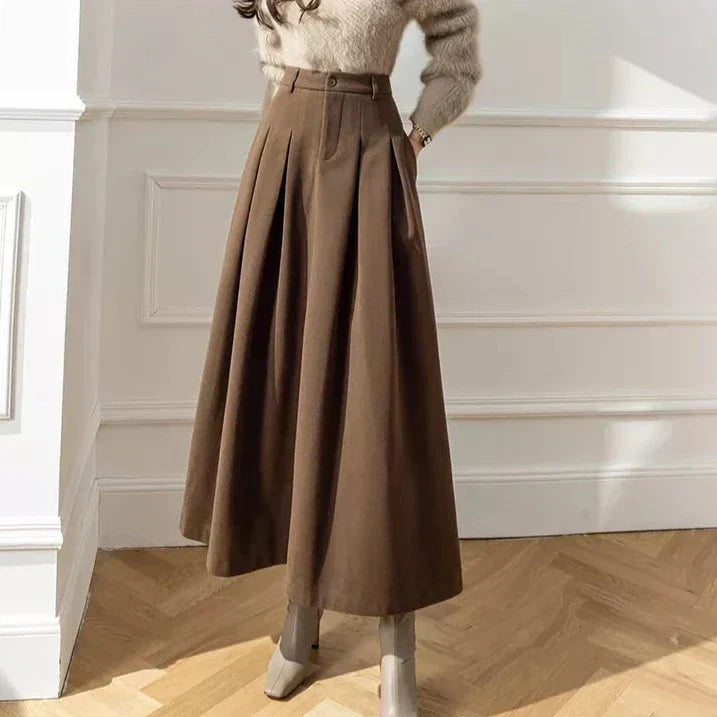 Quinne - Jupe plissée longue élégante classique pour femmes pour un look intemporel et stylé.