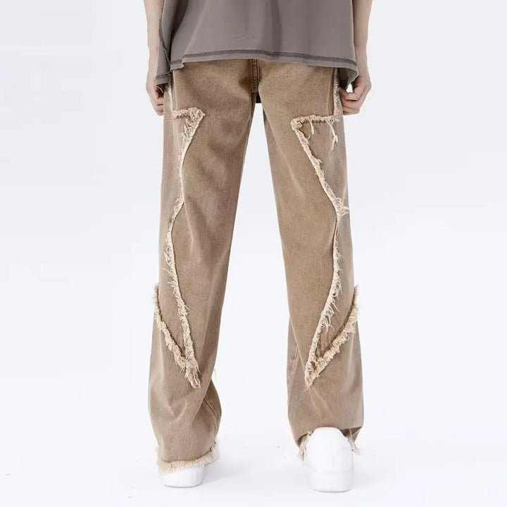 Zyren - Jeans oversize tendance avec un effet destroy stylé