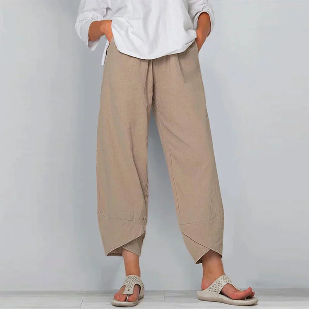 Sadie - Pantalon élégant en coton et lin pour femmes