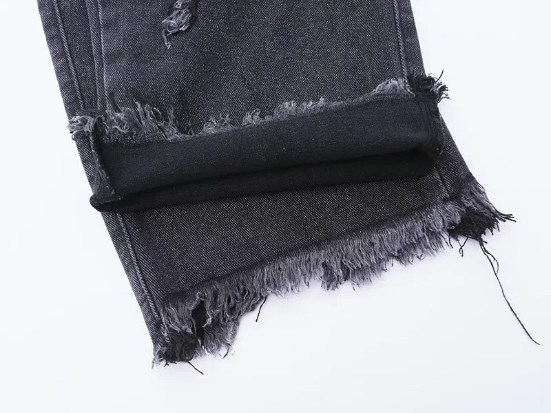 Zyren - Jeans oversize tendance avec un effet destroy stylé