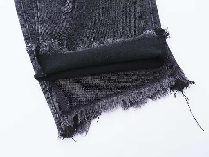 Zyren - Jeans oversize tendance avec un effet destroy stylé
