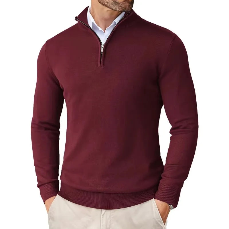 Caitlin™ Pull de luxe pour hommes avec demi-fermeture éclair résistante pour un look élégant.