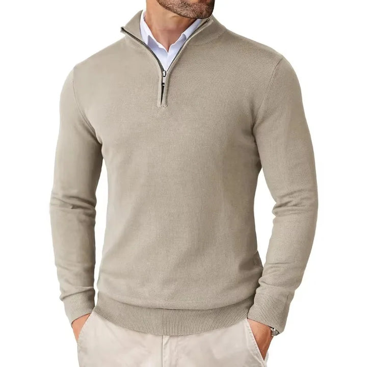 Caitlin™ Pull de luxe pour hommes avec demi-fermeture éclair résistante pour un look élégant.