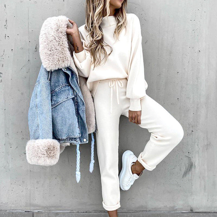 Wilma - Luxueux ensemble de jogging blanc pour femme : Confort et style en un !