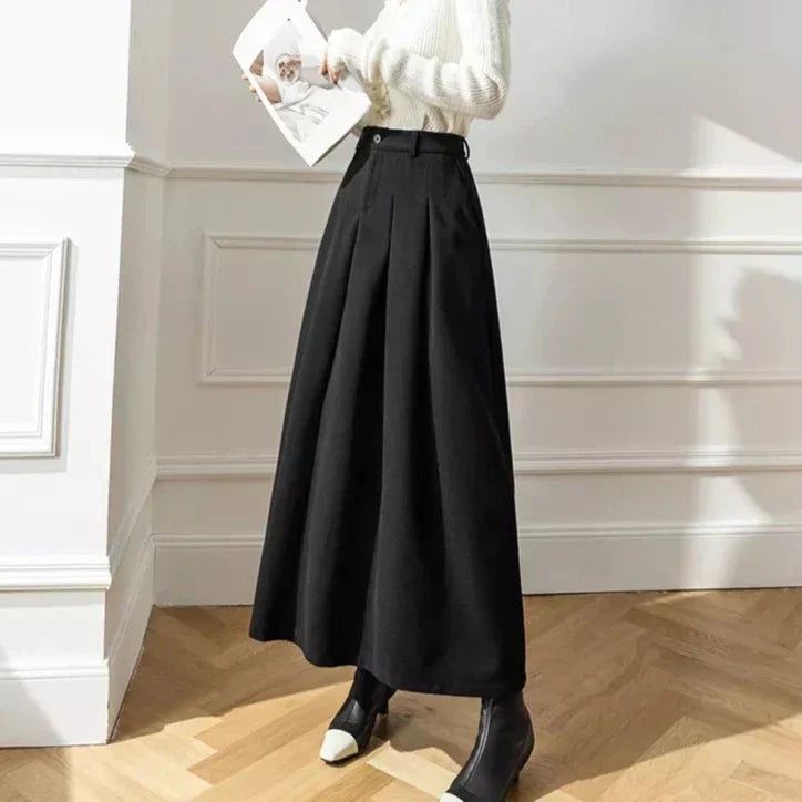 Quinne - Jupe plissée longue élégante classique pour femmes pour un look intemporel et stylé.