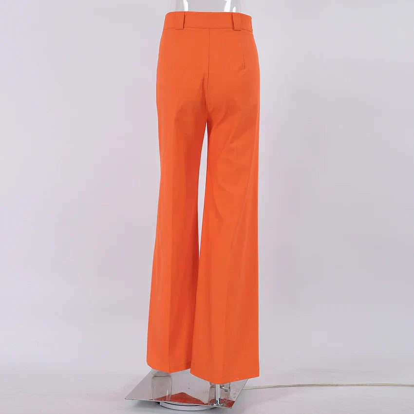 Evelien | Pantalon en lin orange stylé pour femme pour un look estival parfait