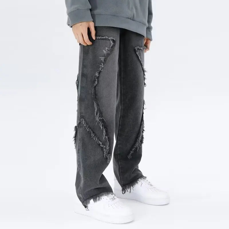 Zyren - Jeans oversize tendance avec un effet destroy stylé