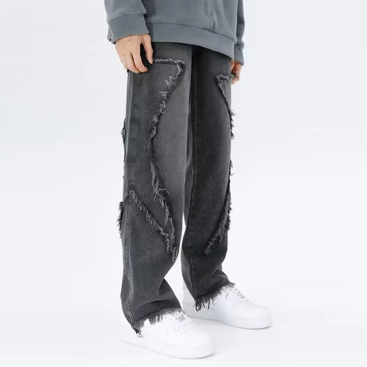 Zyren - Jeans oversize tendance avec un effet destroy stylé