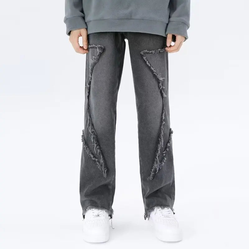 Zyren - Jeans oversize tendance avec un effet destroy stylé