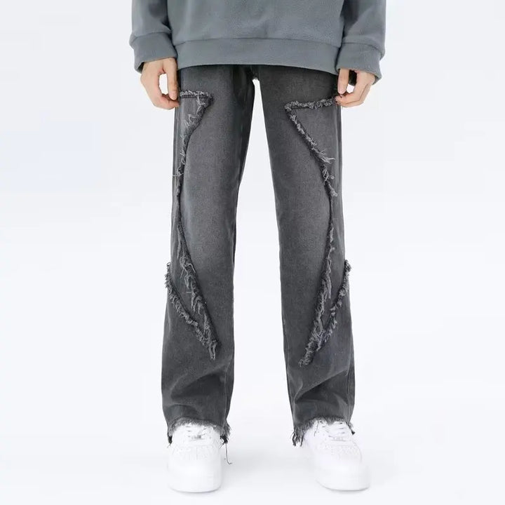 Zyren - Jeans oversize tendance avec un effet destroy stylé