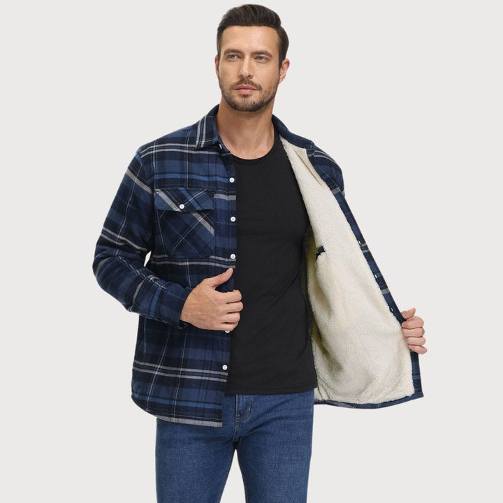 Bart™ Veste Chemise À Carreaux Doublée Sherpa Pour Homme - Veste Chauffer et Élégante Pour un Look Parfait