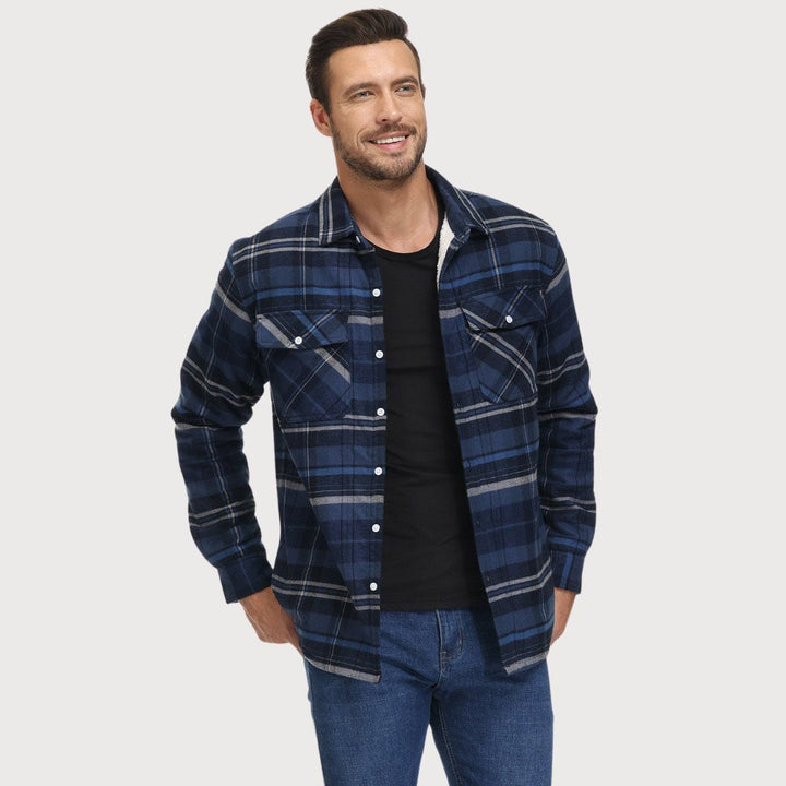 Bart™ Veste Chemise À Carreaux Doublée Sherpa Pour Homme - Veste Chauffer et Élégante Pour un Look Parfait