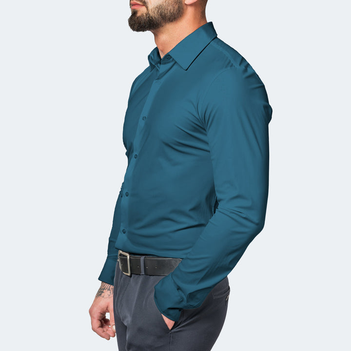 Chemise Slim Fit en Tissu Élastique pour Hommes - Coupe Parfaite et Confort Inégalé