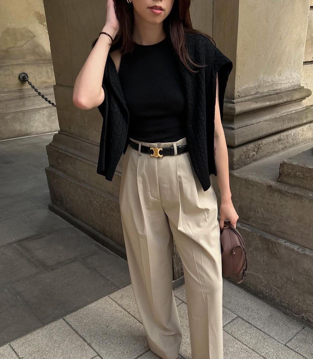 Clara - Ceinture de créateur luxe avec accents dorés élégants