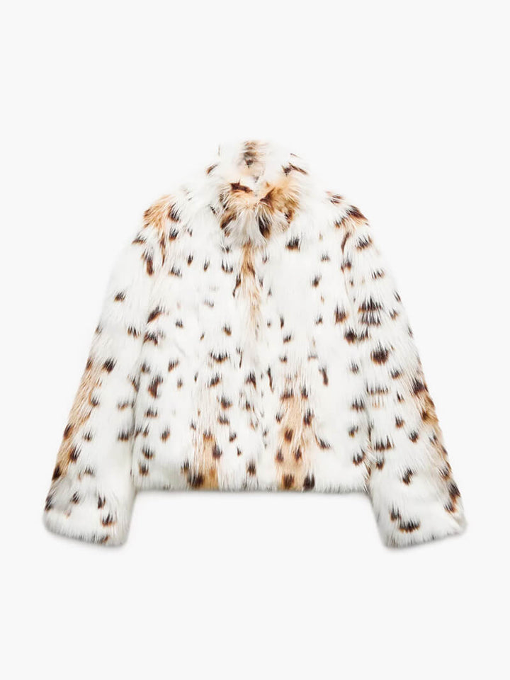 Audrey™ - Veste en fourrure avec motif léopard