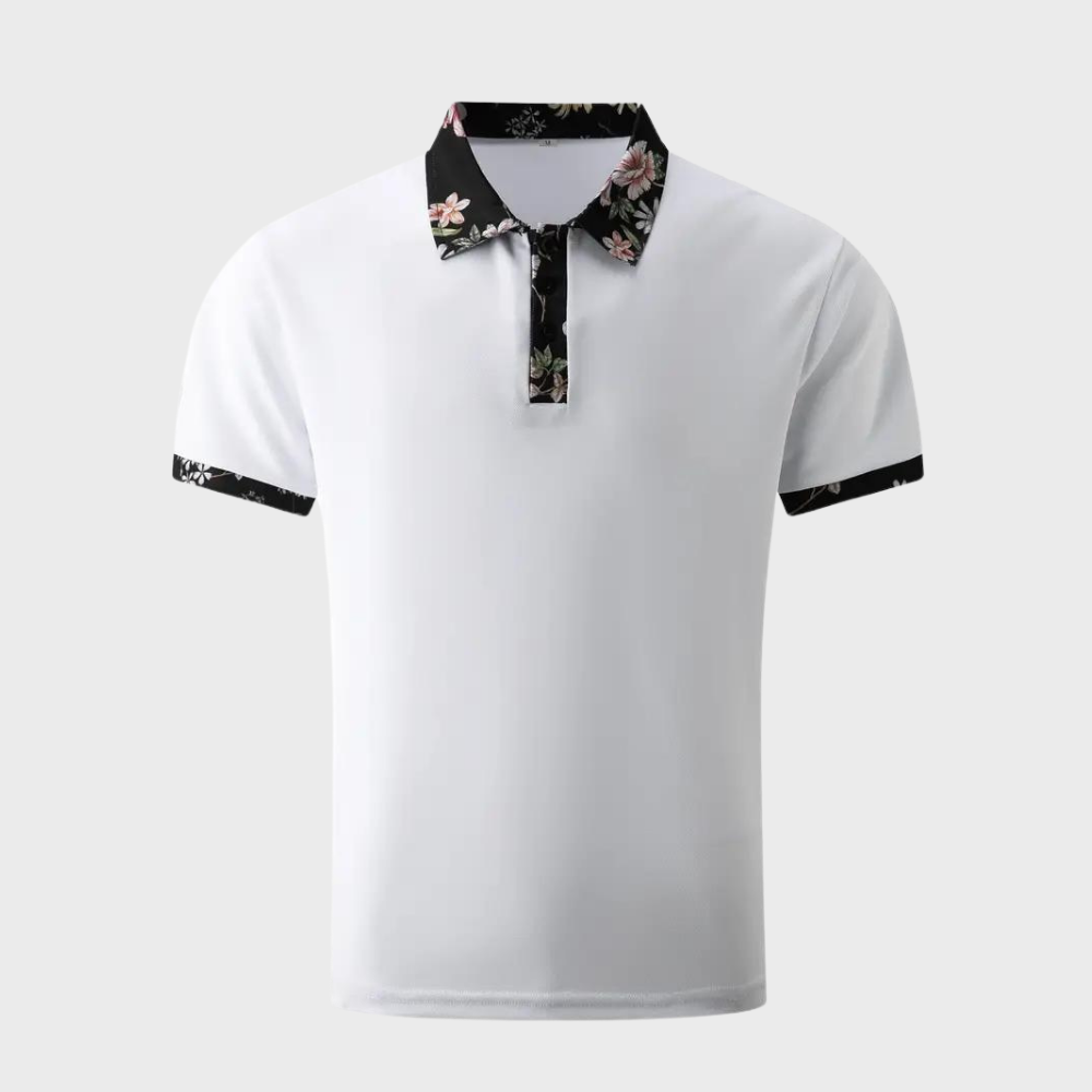 Stef Chemise à col polo pour hommes avec un imprimé floral élégant pour une allure raffinée.