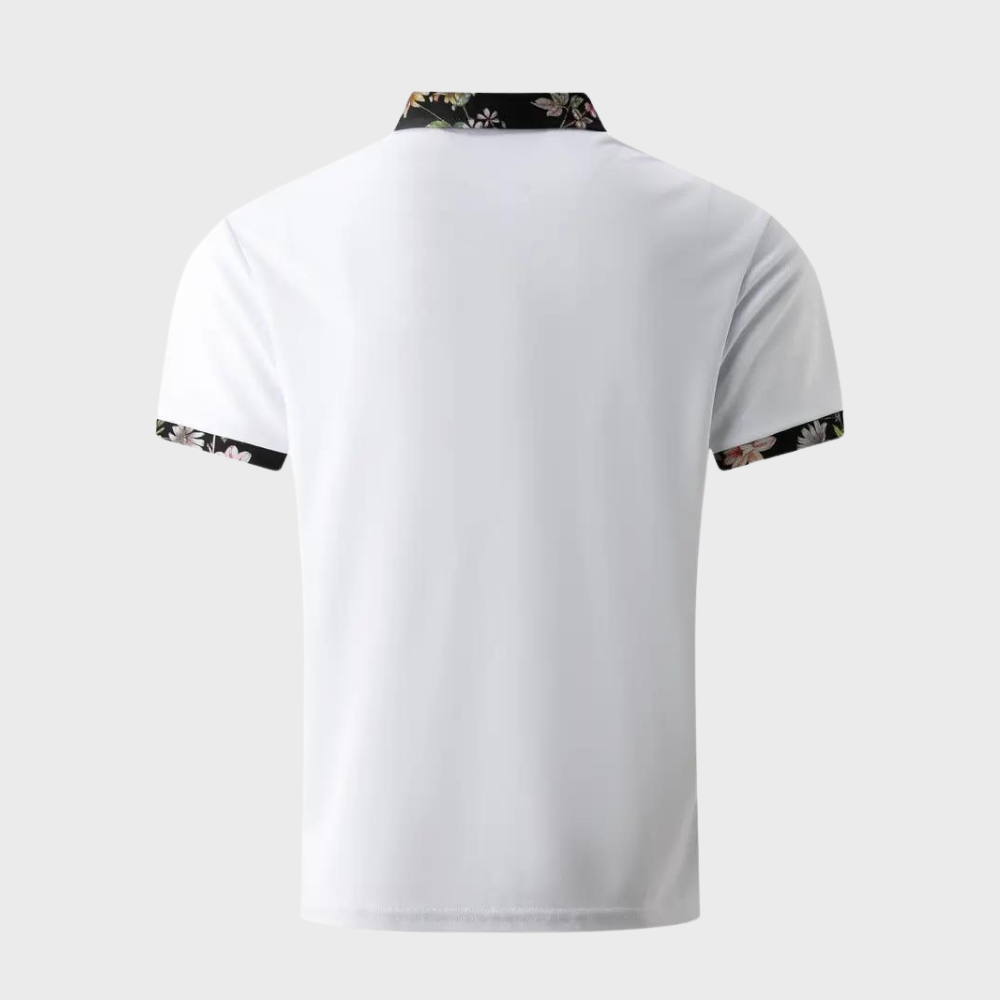 Stef Chemise à col polo pour hommes avec un imprimé floral élégant pour une allure raffinée.