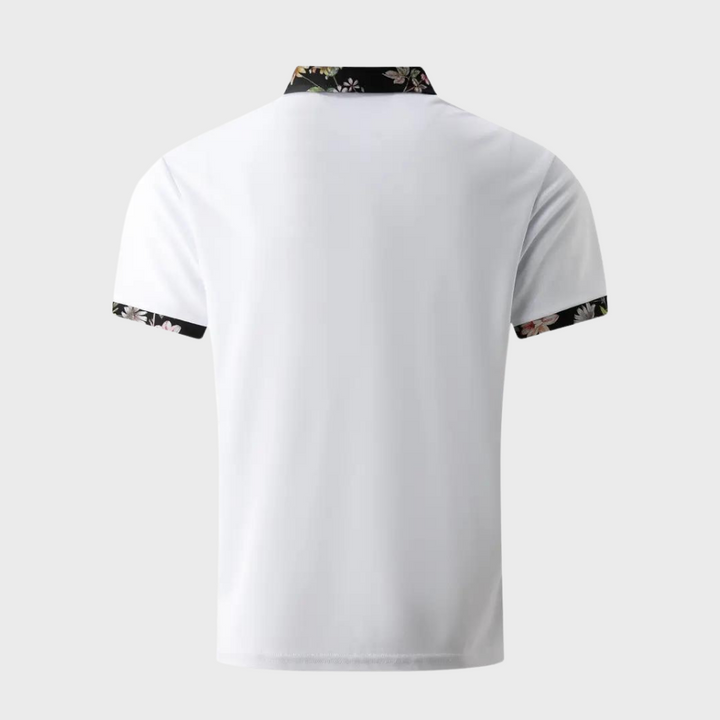Stef Chemise à col polo pour hommes avec un imprimé floral élégant pour une allure raffinée.