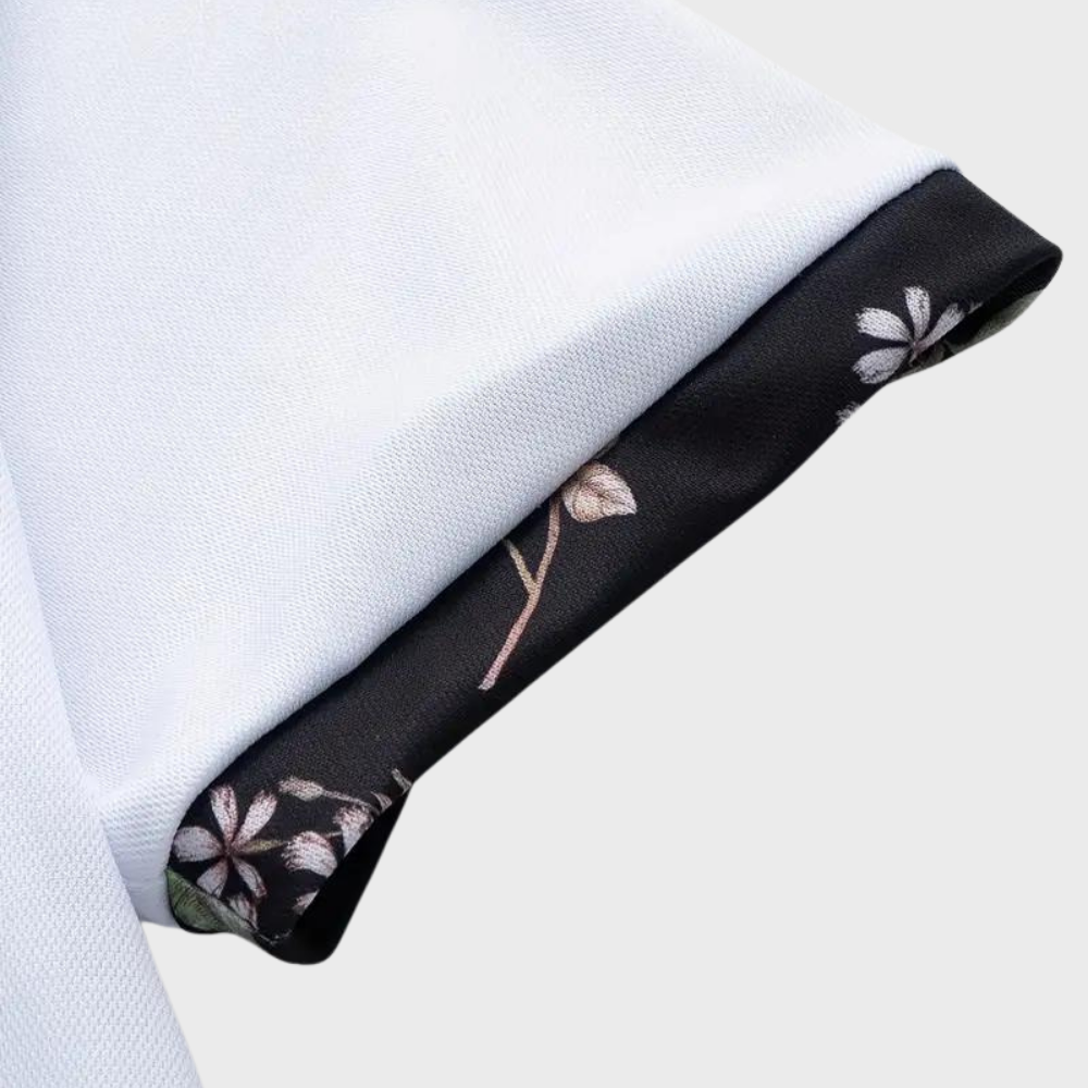 Stef Chemise à col polo pour hommes avec un imprimé floral élégant pour une allure raffinée.