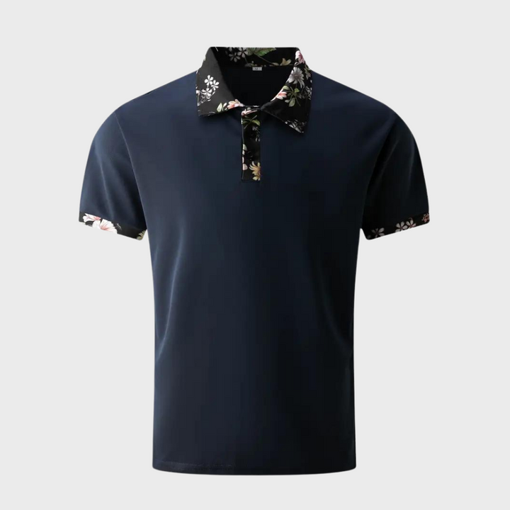 Stef Chemise à col polo pour hommes avec un imprimé floral élégant pour une allure raffinée.