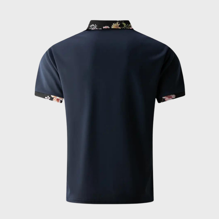 Stef Chemise à col polo pour hommes avec un imprimé floral élégant pour une allure raffinée.