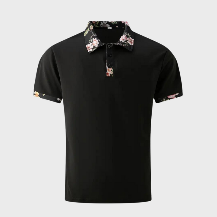 Stef Chemise à col polo pour hommes avec un imprimé floral élégant pour une allure raffinée.