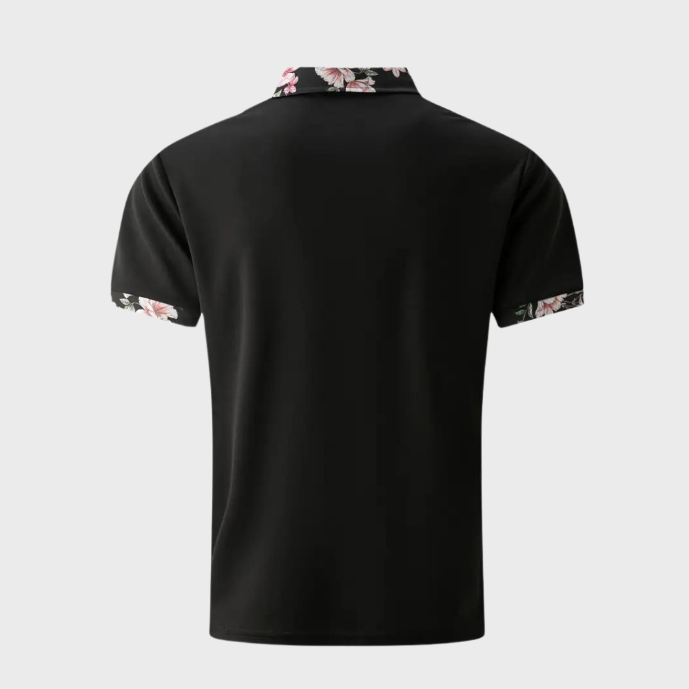 Stef Chemise à col polo pour hommes avec un imprimé floral élégant pour une allure raffinée.