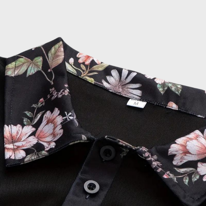 Stef Chemise à col polo pour hommes avec un imprimé floral élégant pour une allure raffinée.