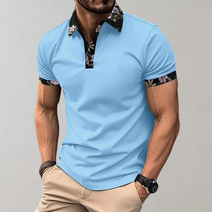Stef Chemise à col polo pour hommes avec un imprimé floral élégant pour une allure raffinée.