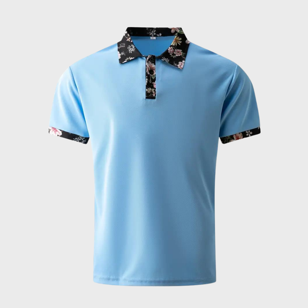 Stef Chemise à col polo pour hommes avec un imprimé floral élégant pour une allure raffinée.