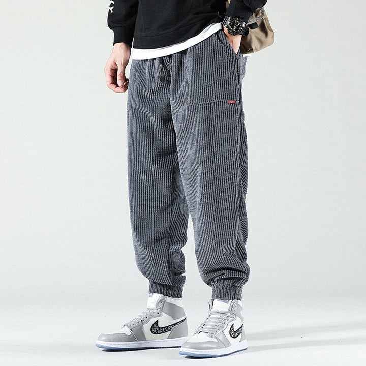 Pantalon de jogging élégant en velours côtelé pour hommes - Pantalon de détente confortable et élégant