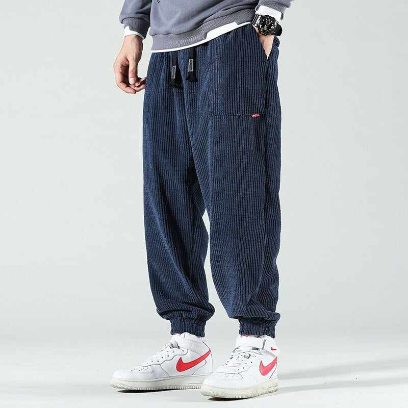 Pantalon de jogging élégant en velours côtelé pour hommes - Pantalon de détente confortable et élégant