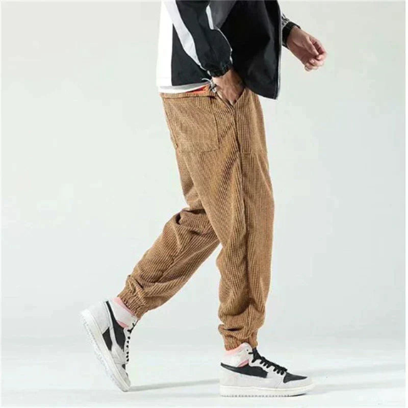 Pantalon de jogging élégant en velours côtelé pour hommes - Pantalon de détente confortable et élégant