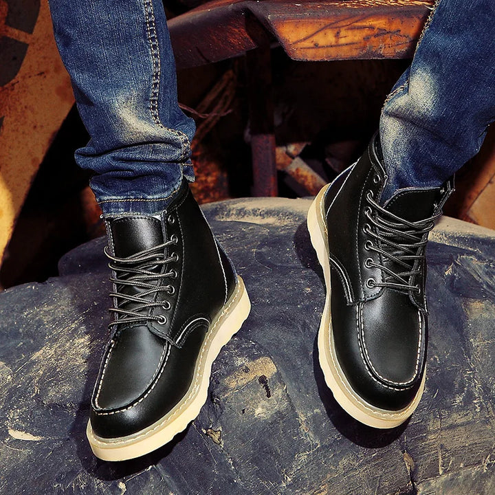Derk™ Conçu pour le confort : Bottes en cuir pour hommes, élégantes et décontractées.