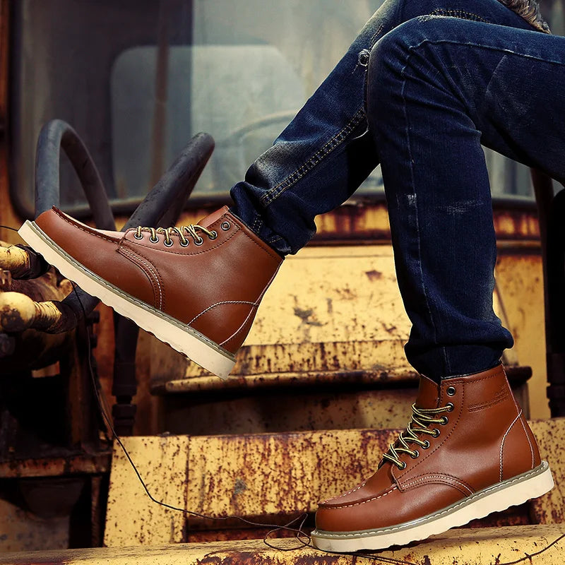 Derk™ Conçu pour le confort : Bottes en cuir pour hommes, élégantes et décontractées.