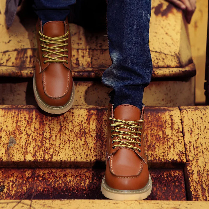 Derk™ Conçu pour le confort : Bottes en cuir pour hommes, élégantes et décontractées.