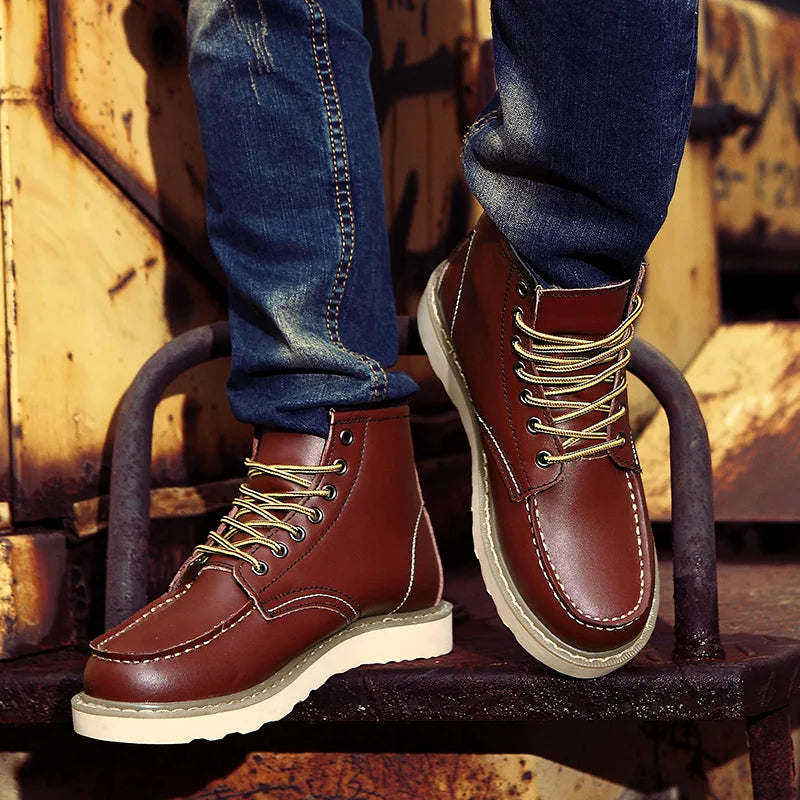 Derk™ Conçu pour le confort : Bottes en cuir pour hommes, élégantes et décontractées.