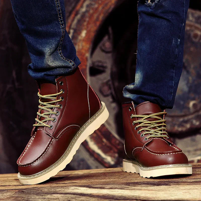 Derk™ Conçu pour le confort : Bottes en cuir pour hommes, élégantes et décontractées.