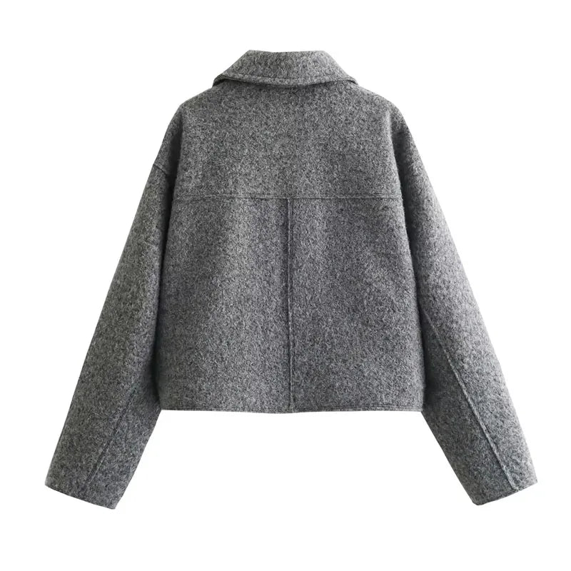 Carla - Veste d'automne courte à la mode avec fermeture éclair de luxe pour femmes