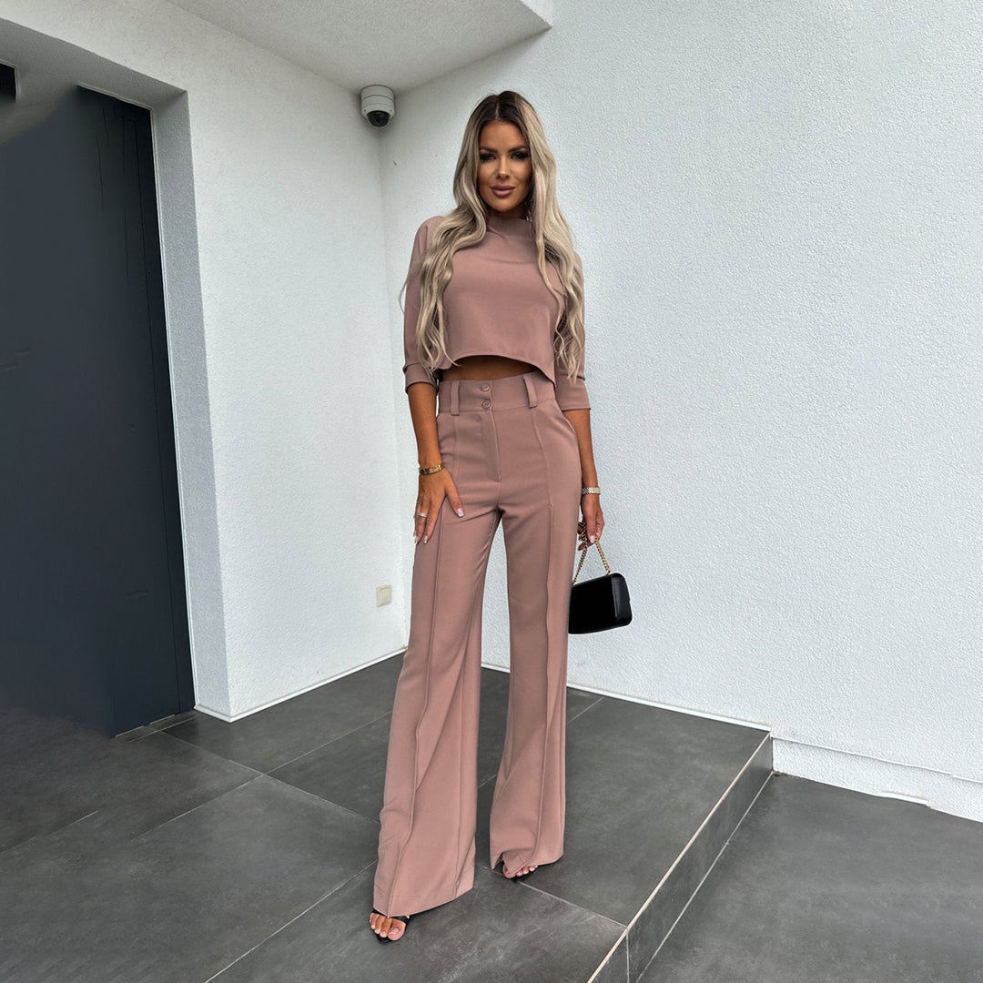 FIONA - Elégant deux-pièces au design tweed stylé