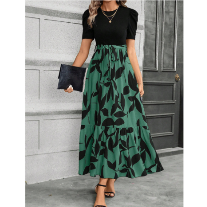 Letitia | Robe maxi boho élégante avec manches bouffantes et imprimé floral - Parfaite pour un look chic et romantique.